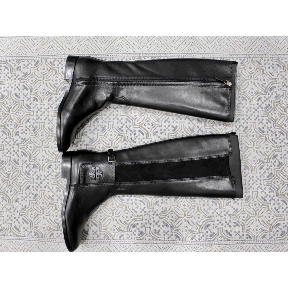 Tory Burch Black Riding Boots (Knee High, Slim Fit)